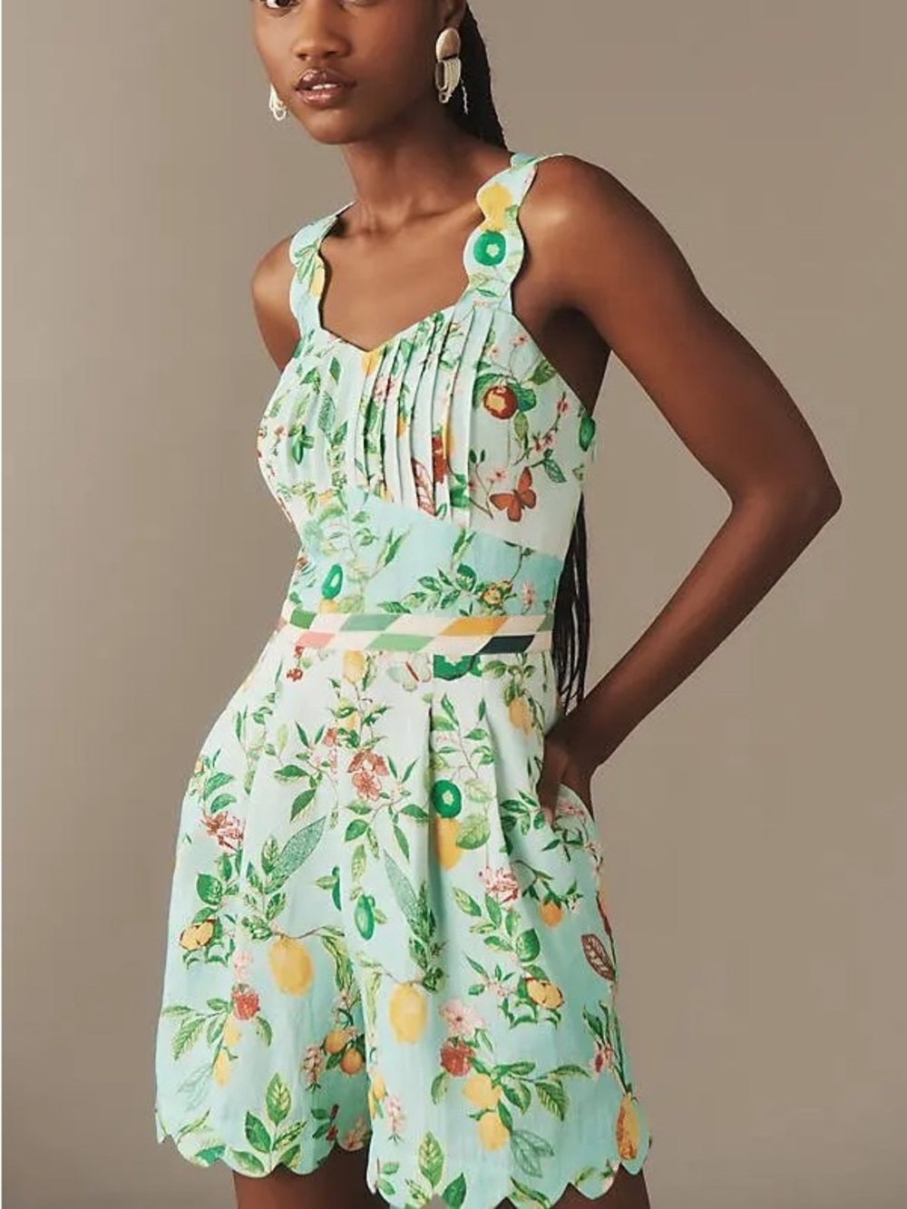 Ranna Gill Len Floral Romper Linen Blend